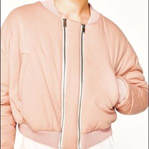 Zara Studio Plush Double Zip Bomber Jacket XS S